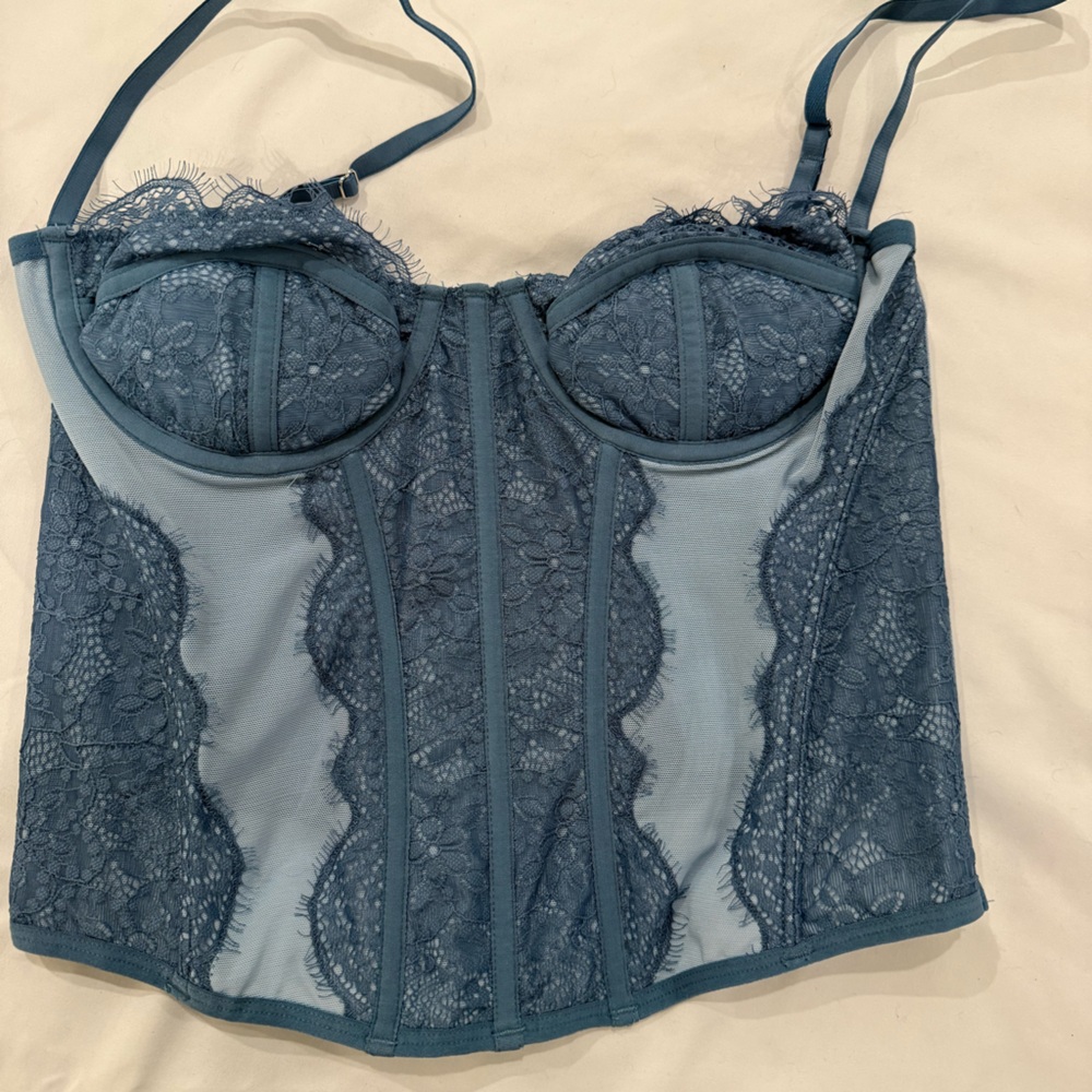 Urban Outfitters Teal Lace Bustier